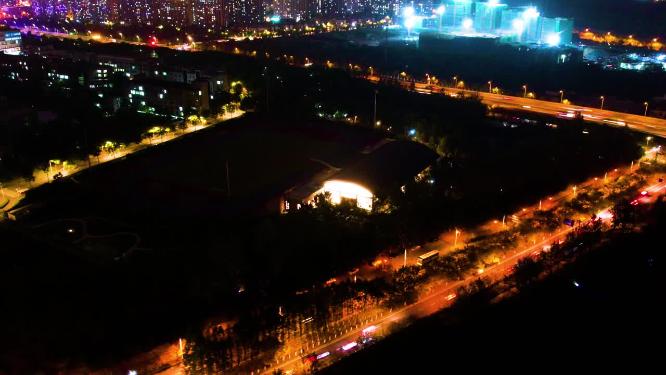 杭州钱塘江钱塘新区江东大桥城市夜景延时摄影