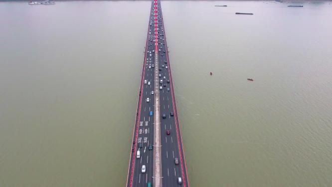 杭州钱塘江钱江三桥西兴大桥车流延时