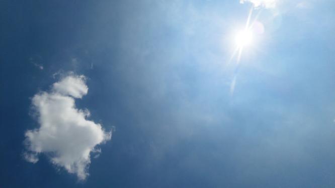 蓝天白云午时的太阳阳光天气环境延时摄影