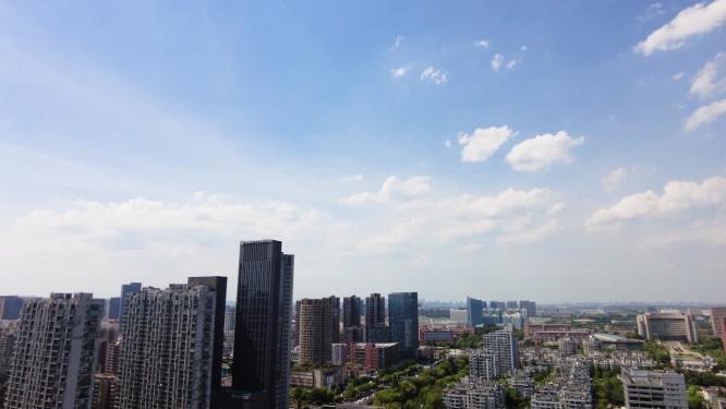 城市蓝天白云延时摄影视频素材