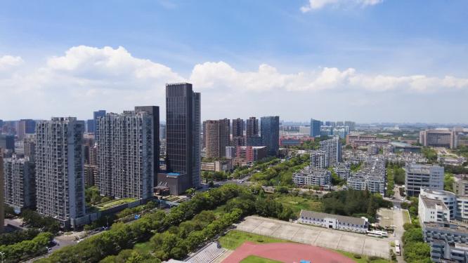 城市蓝天白云延时摄影视频素材