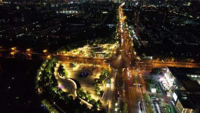 杭州下沙十字路口夜景