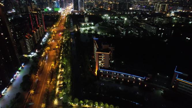 杭州下沙城市夜景文泽路