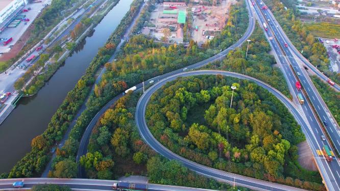 杭州下沙立交桥汽车车辆车流延时风景视频素材