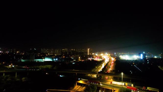 杭州下沙立交桥绕城高速夜景视频素材44