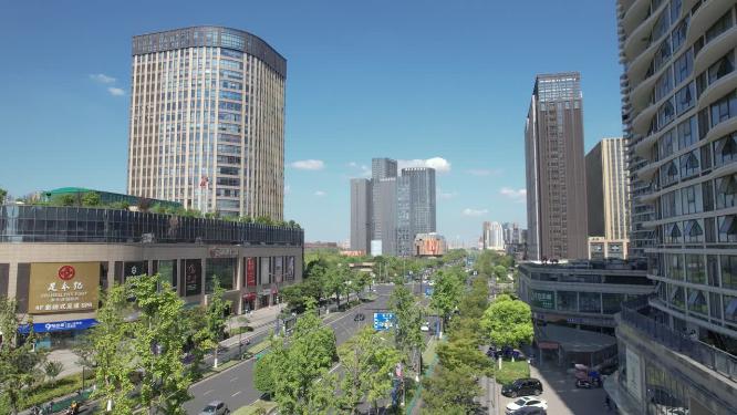 杭州下沙高沙路城市马路风景
