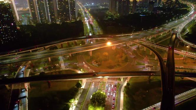 杭州滨江区江南大道立交桥高架桥夜晚夜景40
