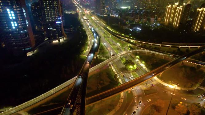 杭州滨江区江南大道立交桥高架桥夜晚夜景44