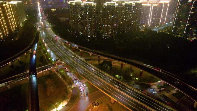 杭州滨江区江南大道立交桥高架桥夜晚夜景49