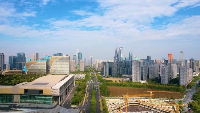 杭州滨江国际博览中心马路车流延时