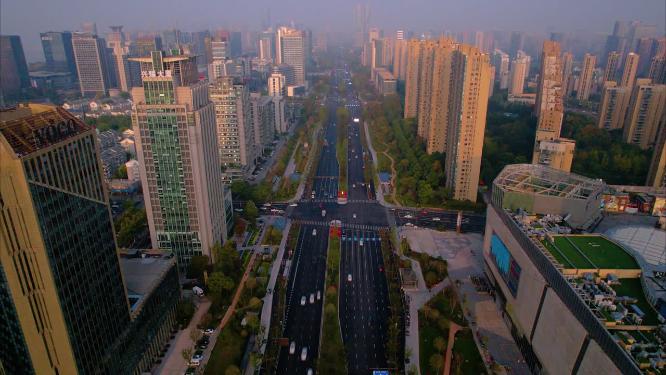 杭州滨江江南大道傍晚汽车车辆车流延时44