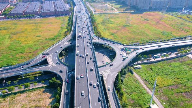 杭州立交桥东湖高架路汽车车流延时摄影