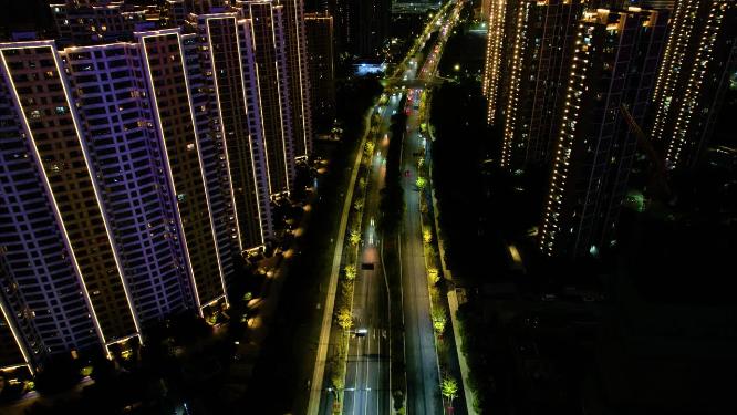 杭州萧山区钱江世纪城创世邸城市小区夜景延时