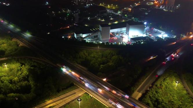 杭州钱塘新区下沙立交桥绕城高速夜景延时