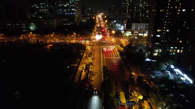 杭州钱塘新区夜景航拍