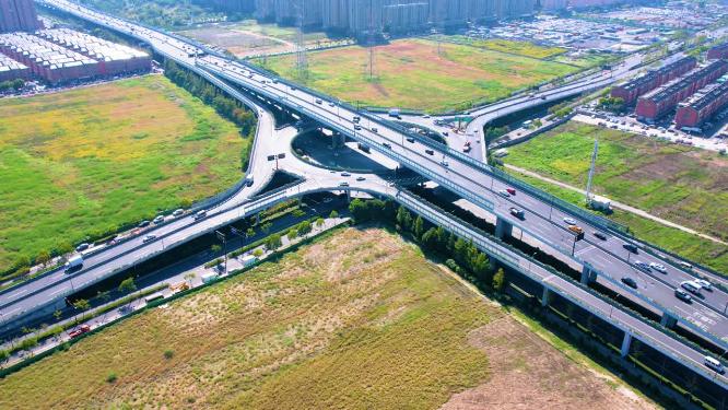 杭州钱塘新区汽车车流延时风景视频素材