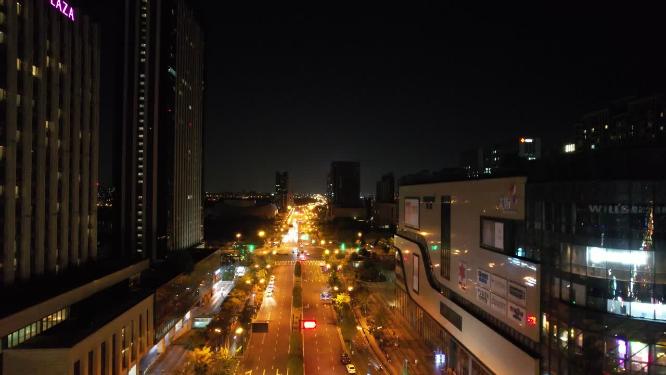 杭州钱塘新区金沙大道夜景航拍4