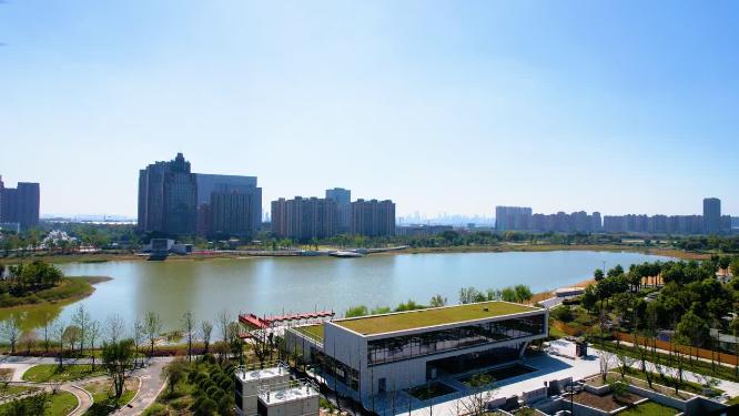 杭州钱塘新区金沙湖风景视频素材9