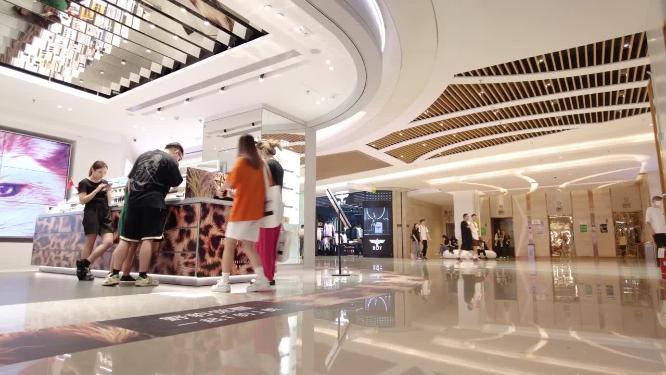 化妆品店铺人流延时摄影
