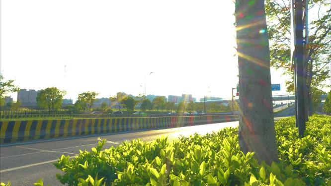 城市傍晚马路汽车车辆车流延时摄影4