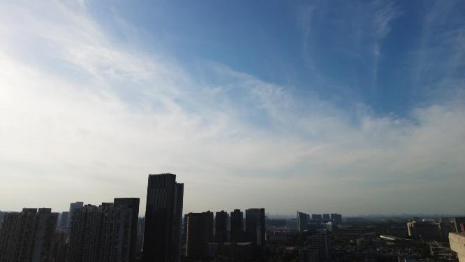 城市天空蓝天白云日转夜延时摄影视频素材合集
