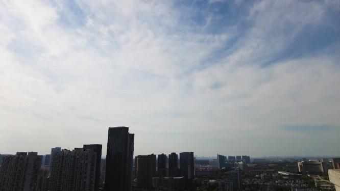 城市蓝天白云延时摄影风景视频素材
