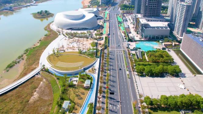杭州下沙西金沙湖风景延时视频素材