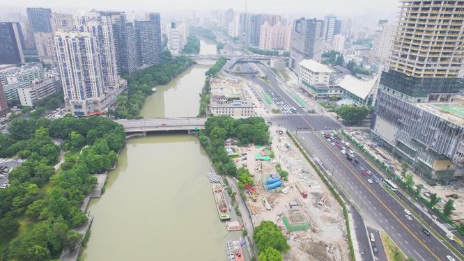 杭州市区中河立交桥航拍