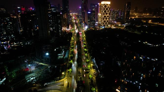 杭州萧山区钱江世纪城归谷国际中心夜景延时
