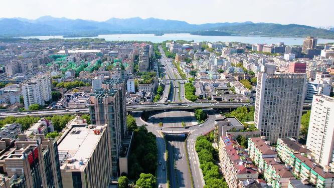 杭州西湖景区西湖大道车辆车流延时风景视频素材