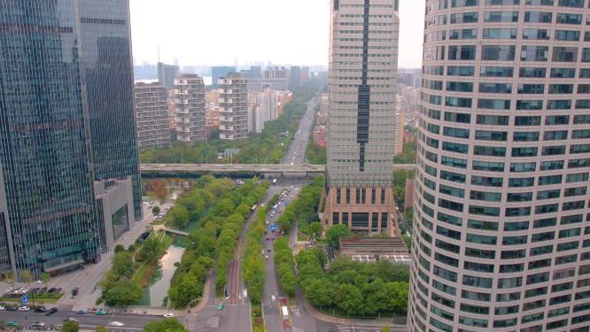 杭州钱江新城富春路汽车车流延时