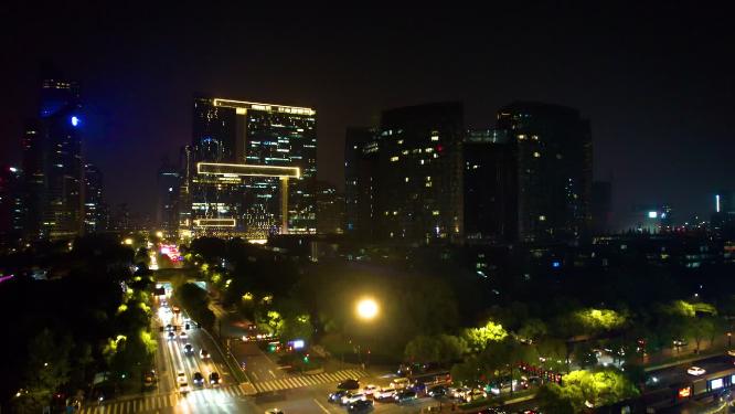 杭州钱江新城市民中心来福士夜景视频素材