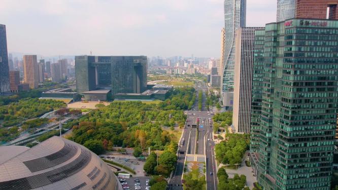 杭州钱江新城市民中心车流城市延时