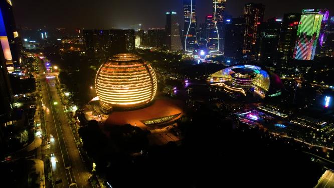 杭州钱江新城洲际酒店夜景延时