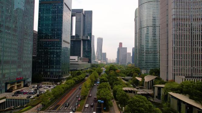 杭州钱江新城高德置地广场城市风景航拍