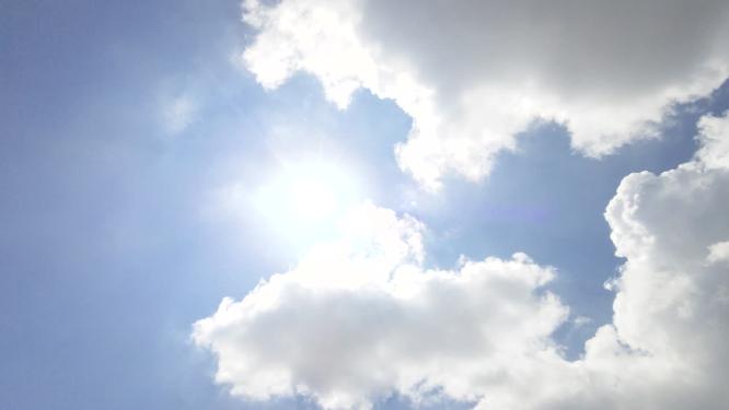 蓝天白云太阳阳光天气延时摄影视频素材