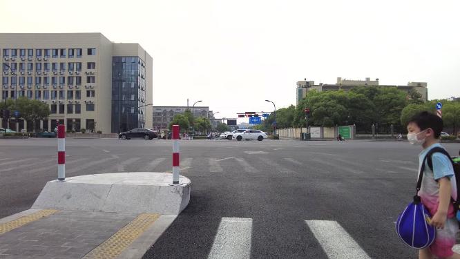 车流行人过马路视角