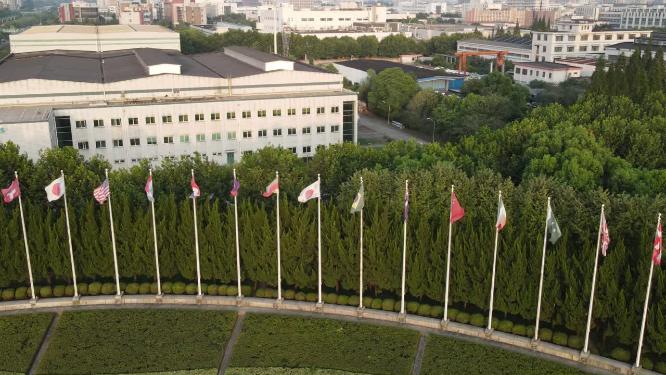 各国国旗飘飘展览会厅