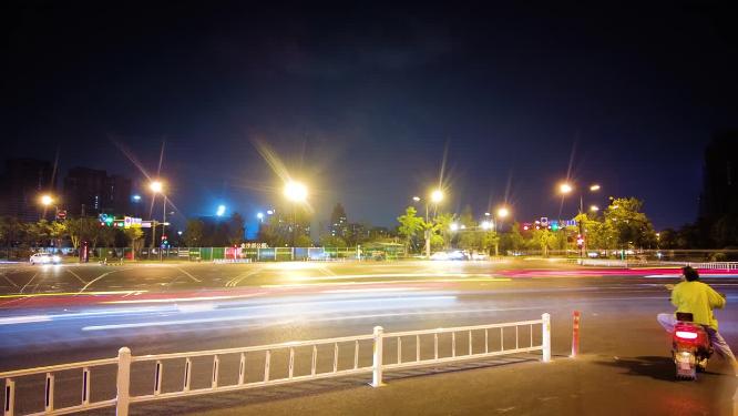 城市夜晚车辆车流延时摄影