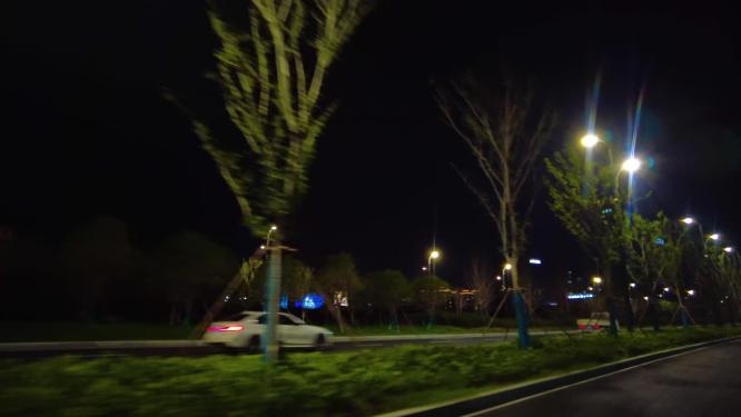 城市夜晚马路夜景汽车窗外的风景视频素材