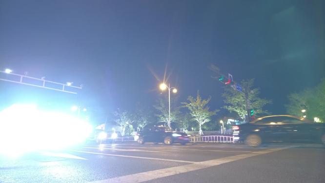 城市夜晚马路车辆车流延时摄影