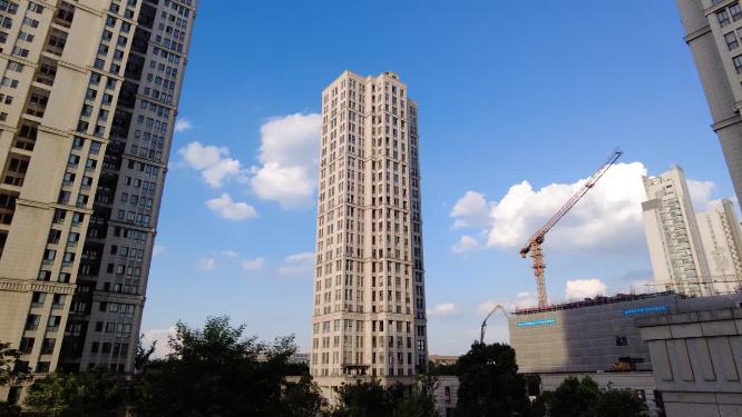 城市高楼建设延时摄影