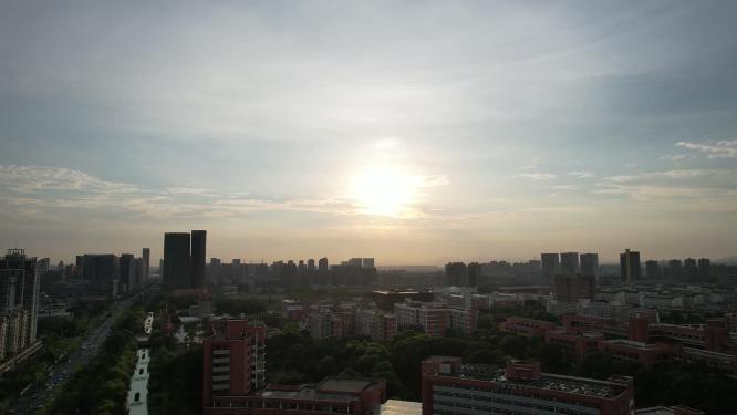 夕阳下的杭州风景