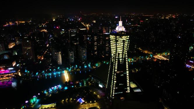 杭州西湖文化广场夜景延时摄影