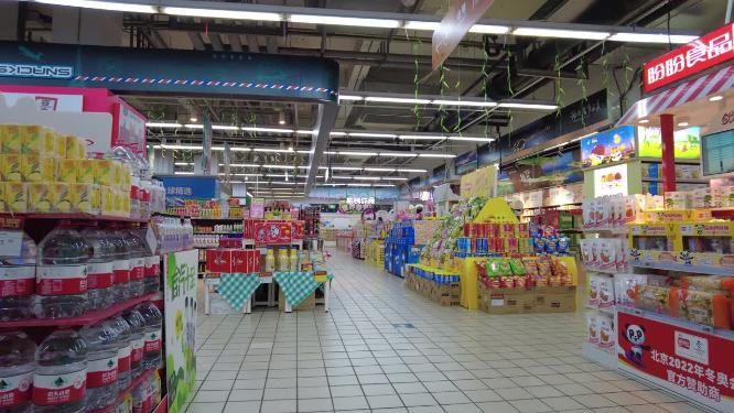 物美超市顾客购物延时摄影