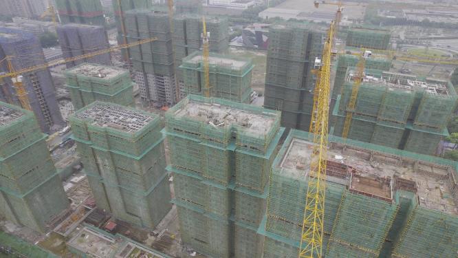 高楼建筑工地运镜