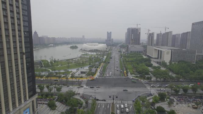 高楼林立车水马龙车辆车流