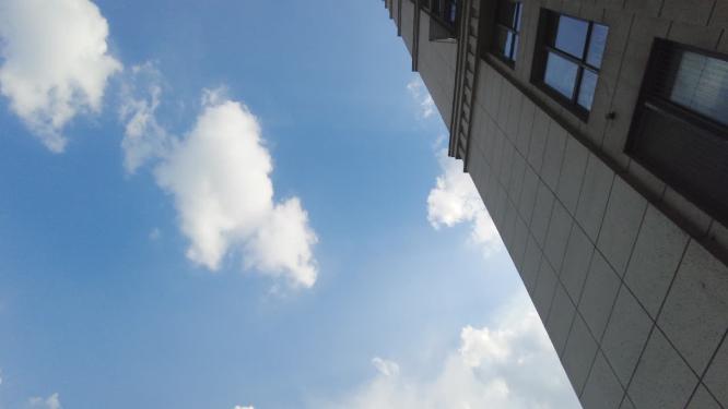城市住宅小区蓝天白云延时摄影