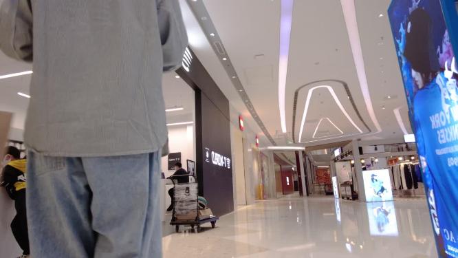 城市商场门店人群人流延时摄影
