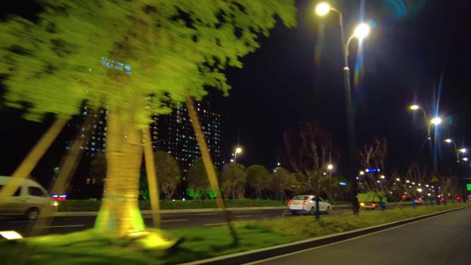 城市夜晚马路夜景汽车窗外的风景视频素材40